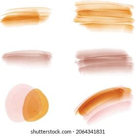 Orange Nude Brush Stroke Watercolor Splashes Stock Vector Royalty Free