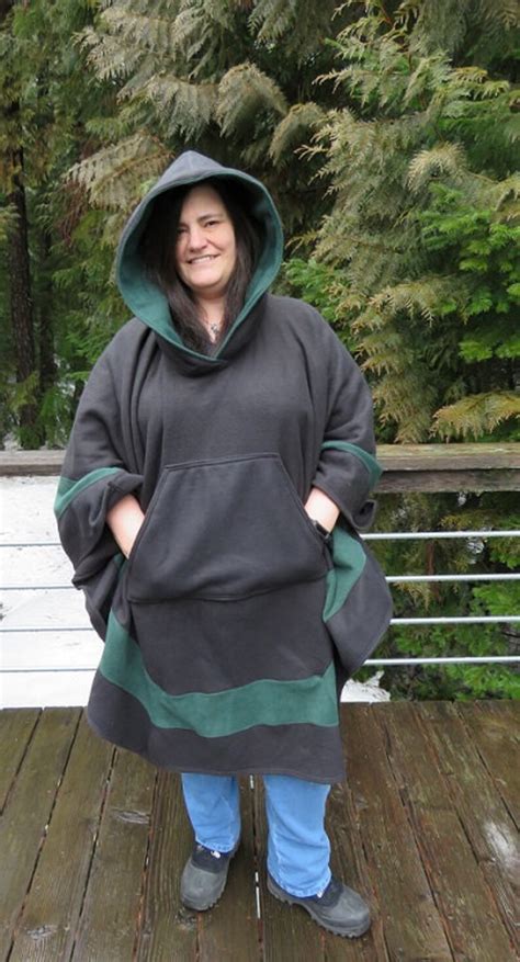 Poncho Womens Poncho Fleece Poncho Hooded Poncho Plus Size Etsy