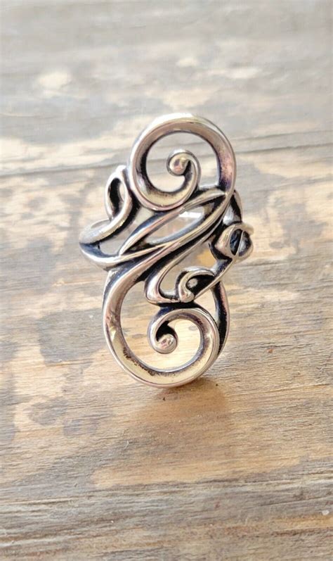 James Avery Retired Long Swirl Electra Ring GORGEOUS Gem