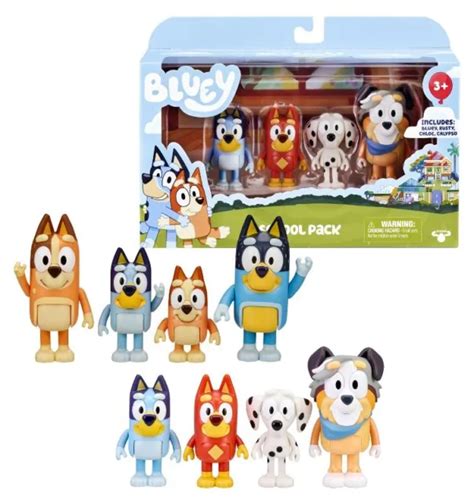 BLUEY NEW SET 4 PERSONAGGI ASS BLY09000 GIOCHI PREZIOSI Spedizione