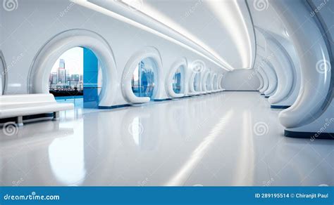 Indoor Subway Station Showcases Modern Architecture Design Stock Photo