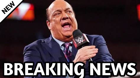 Today S Very Sadnews For Wwe Fans Paul Heyman Drops Big