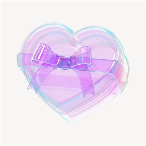 Iridescent Heart Box 3D Valentine S Premium Photo Rawpixel