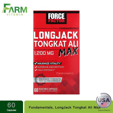 Force Factor Fundamentals Longjack Tongkat Ali Max 1 200 Mg 60