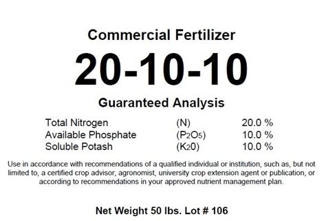 Fertilizer, 20-10-10 — Greener Valley Supply LLC