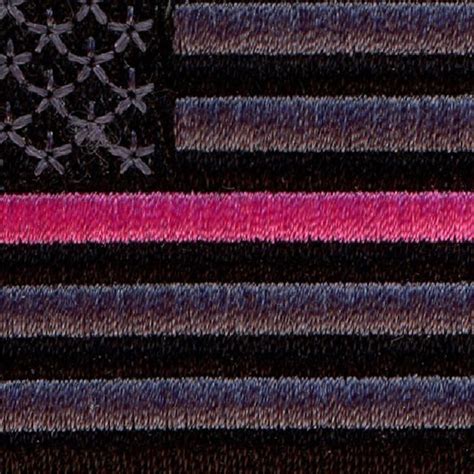 Subdued Pink Line American Flag Hook And Loop Patch Thin Blue Line Usa