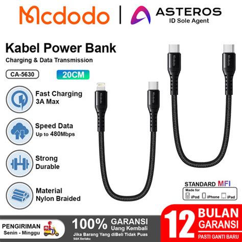 Jual MCDODO Kabel Power Bank PD Type C To Lightning Fast Charging