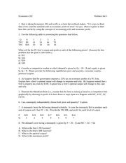 202 S08 PS5 Economics 202 Problem Set 5 1 Bart Is Taking Economics