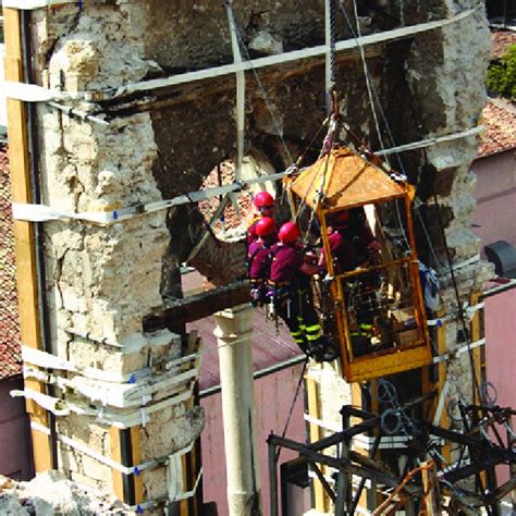 Le Operazioni Di Messa In Sicurezza Del Campanile Dopo Il Crollo