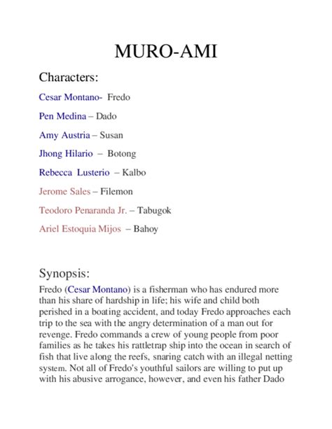 (DOC) MURO-AMI Characters | Kyoto Senpai - Academia.edu