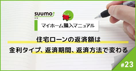 住宅ローンの返済額は金利タイプ、返済期間、返済方法で変わるマイホーム購入マニュアル23 住まいのお役立ち記事