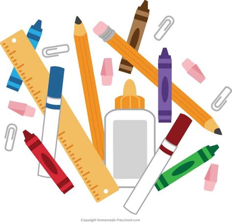 School Supplies Border Clipart | Free download on ClipArtMag