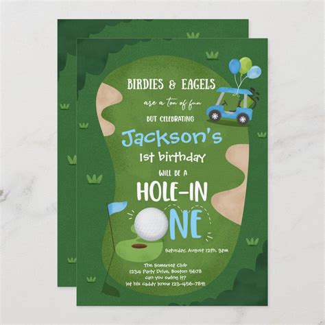 Golf Birthday Hole In One Golf 1st Birthday Party Invitation Artofit