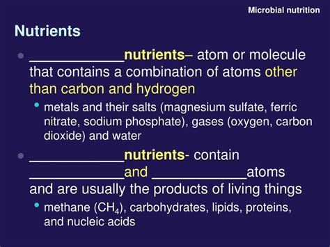 Ppt Elements Of Microbial Nutrition Ecology And Growth Chapter