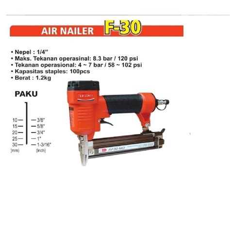 Jual MESIN TEMBAK PAKU Air Nailer Aldo F30 Alat Tembak Paku Merk ALDO