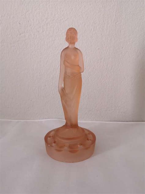 Studio Glass Müller Co Art Deco Frosted Pink Glass Nude Lady Figurine was listed for 0 00 on