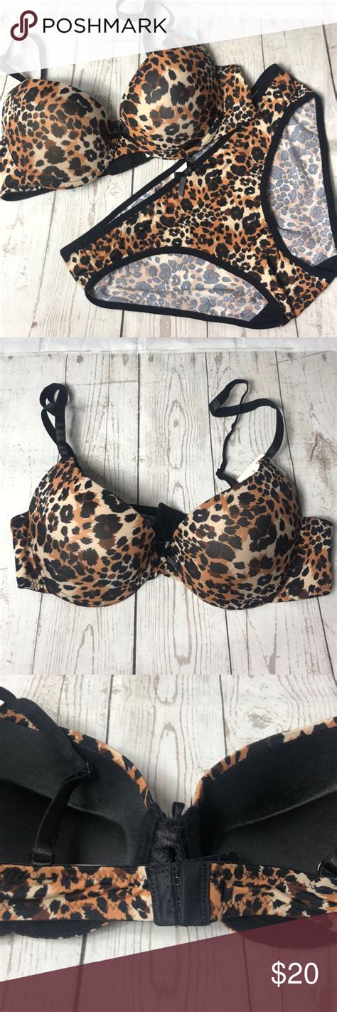 Stylish Cheetah Print Push Up Bra Set