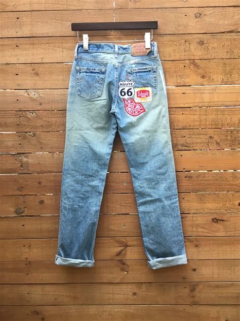 Vintage Levi S 501 Jeans Upcycled Levi S Button Fly Vintage Patched