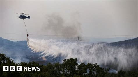 Europe Heatwave Deadly Wildfires Spread In Mediterranean Bbc News