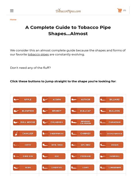 50+ Amazing Tobacco Pipe Shapes Explained - (Infographic) | PDF ...