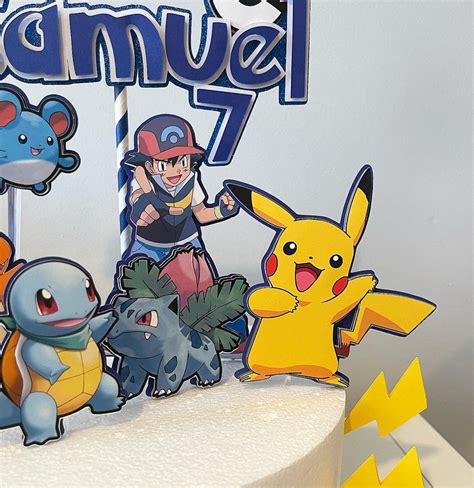 Personalized Pokemon Cake Topper - Custom Anime Party Decoration for ...