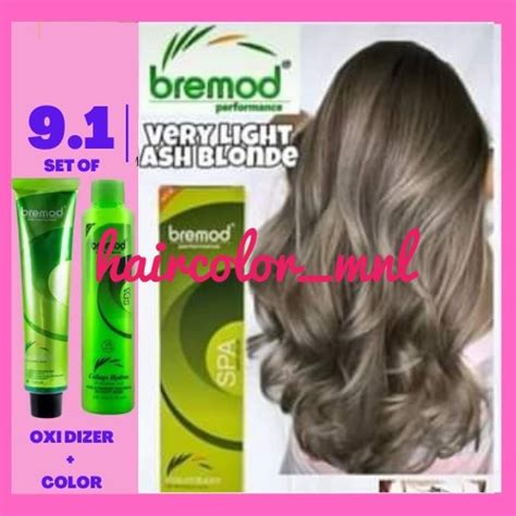 Bremod Very Light Ash Blonde Hair Color Set With Oxidizer Ml