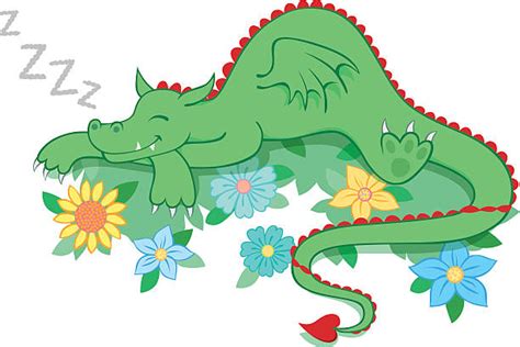sleeping dragon illustrations royalty  vector graphics clip art