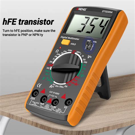 Multimetre Orange Multimètre numérique LCD Portable voltmètre AC DC