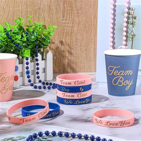 Buy Pieces Gender Reveal Bracelets Team Boy Silicone Wristbands And