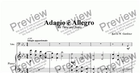 Adagio And Allegro For Tuba And Piano Download Sheet Music Pdf