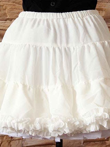 White Lolita Petticoat Tiered Chic Lace Polyester Petticoat - Milanoo.com