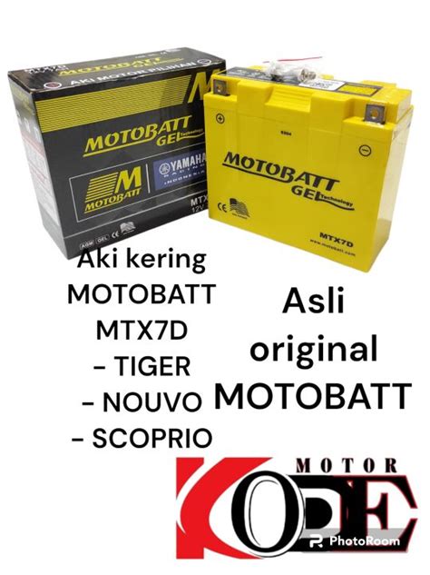 AKI KERING ASLI MOTOBATT KODE MTX7D TIGER NUOVO SCOPRIO TOSSA HERCULES