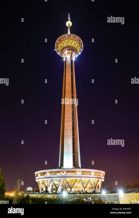 Night view of Milad Tower in Tehran Stock Photo - Alamy