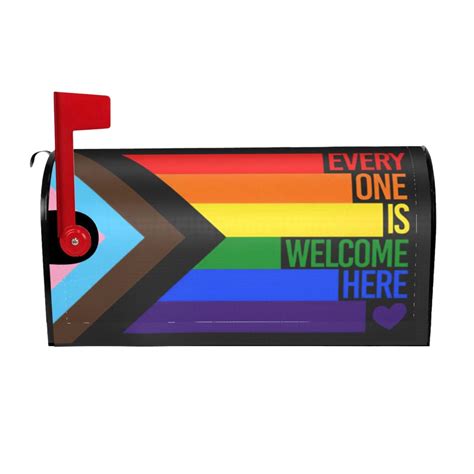 Progress Pride Flag Rainbow Gay Lesbian Transgender Bisexual Lgbtq Mailbox Decoration Protective