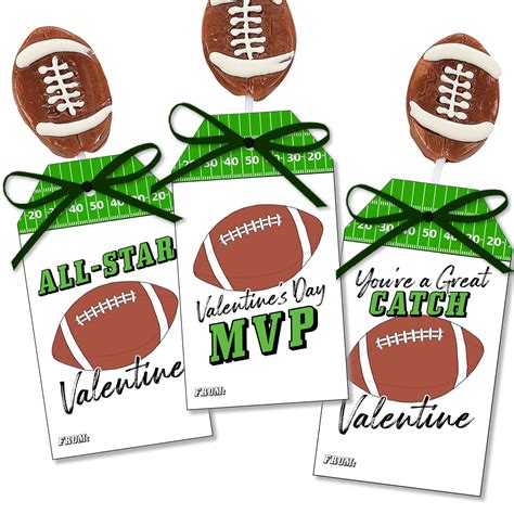 Football Valentine Tags Great Catch And Mvp Valentine Cards Printable