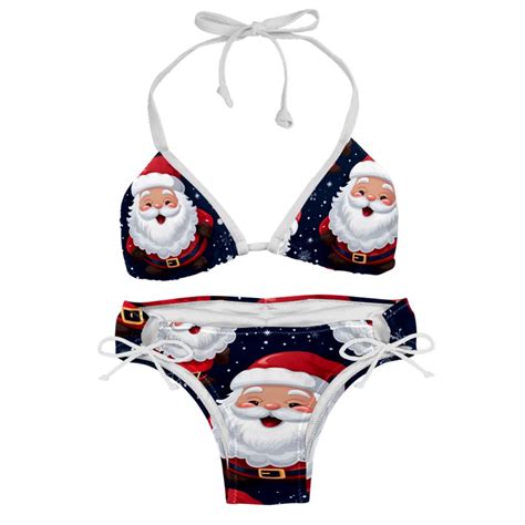 Santa Claus Stylish Bikini Set With Detachable Sponge Adjustable