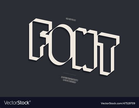 Font 3d Bold Style Modern Typography Royalty Free Vector