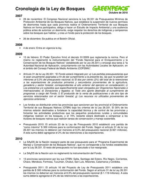 Pdf Cronolog A De La Ley De Bosques Greenpeace Usa Cronolog A De