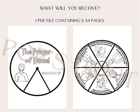 Printable the Prayer of Daniel Coloring Spinner Wheel | Sunday School