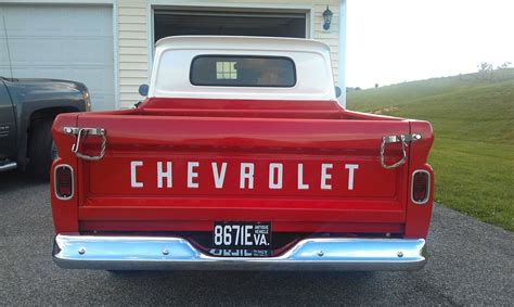 Red Restored Custom Pickup C 10 Short Bed Fleetside 1964