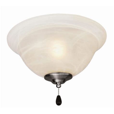 Design House 3 Light Satin Nickel Ceiling Fan Light Kit With Alabaster Glass Bowl Shade 154203