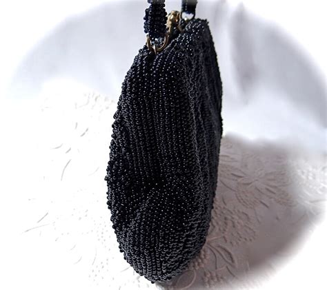 Black Beaded Evening Bag Walborg S Purse Collectible Etsy