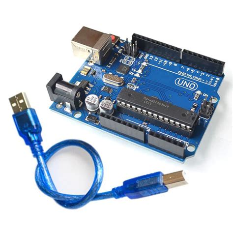 Placa Uno R3 Atmega328 Dip Atmega16u2 Compatível Com Arduino Cabo Usb