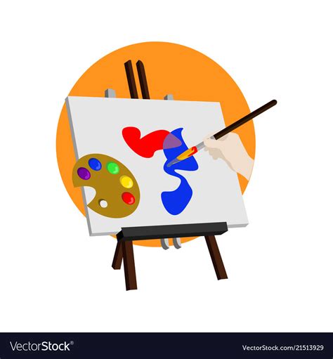 Painting Art School Cartoon Graphic Design Vector Image