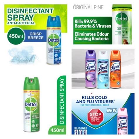 Dettol Disinfectant Spray 225ML 450ML 170gm Spring Pine Lysol Kills