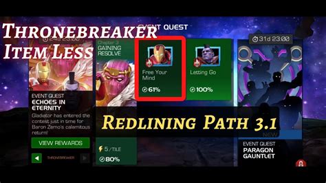 Mcoc Eq 31 Redlining Path Echoes In Eternity Throne Breaker Item Less Youtube