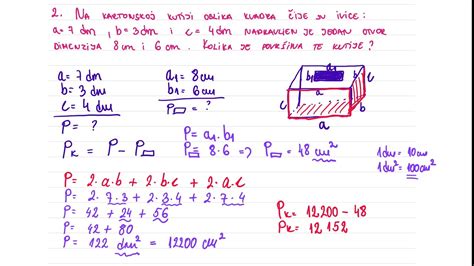 Površina Kocke I Kvadra Zadaci Za 4 Razred Youtube