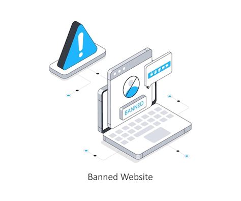 Premium Vector Banned Website Isometric Stock Illustration EPS File