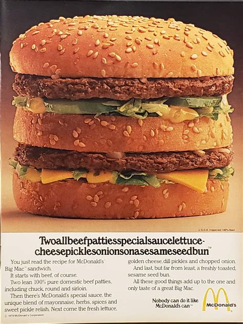 1979 McDonald S Big Mac Vintage Print Ad 1970s Fast Food Restaurant