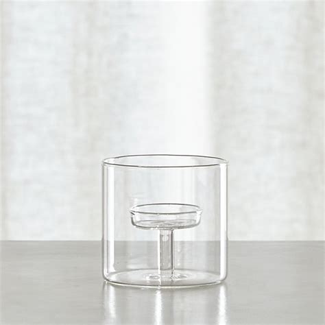 Elsa Small Glass Tea Light Candle Holder Crate And Barrel